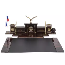 Настольный набор из обсидиана "Абсолют. Орёл"